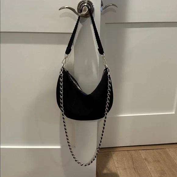 Rothy’s Braided Crescent Bag Black w/ added gold crossbody strap - Picture 9 of 9